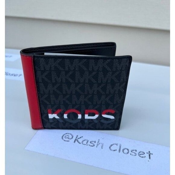 Michael Kors mens wallet billfold logo and leather Flame NO TAG - Picture 1 of 8